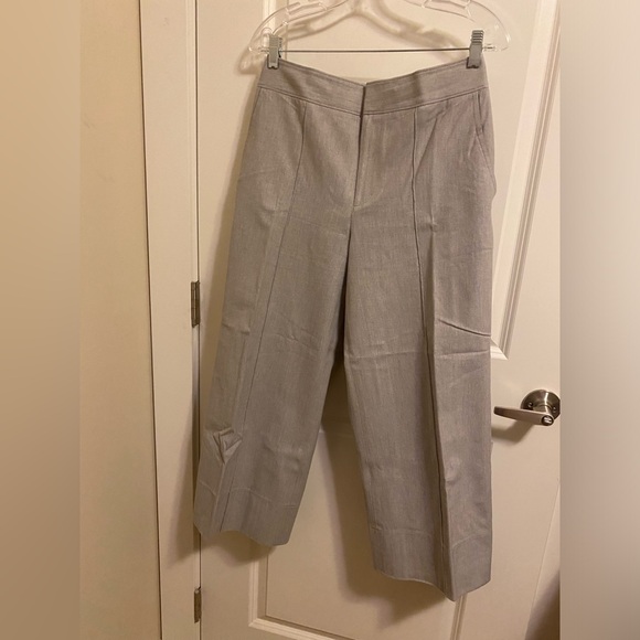 Club Monaco Grey Wide Leg Cropped Trouser - Picture 1 of 3